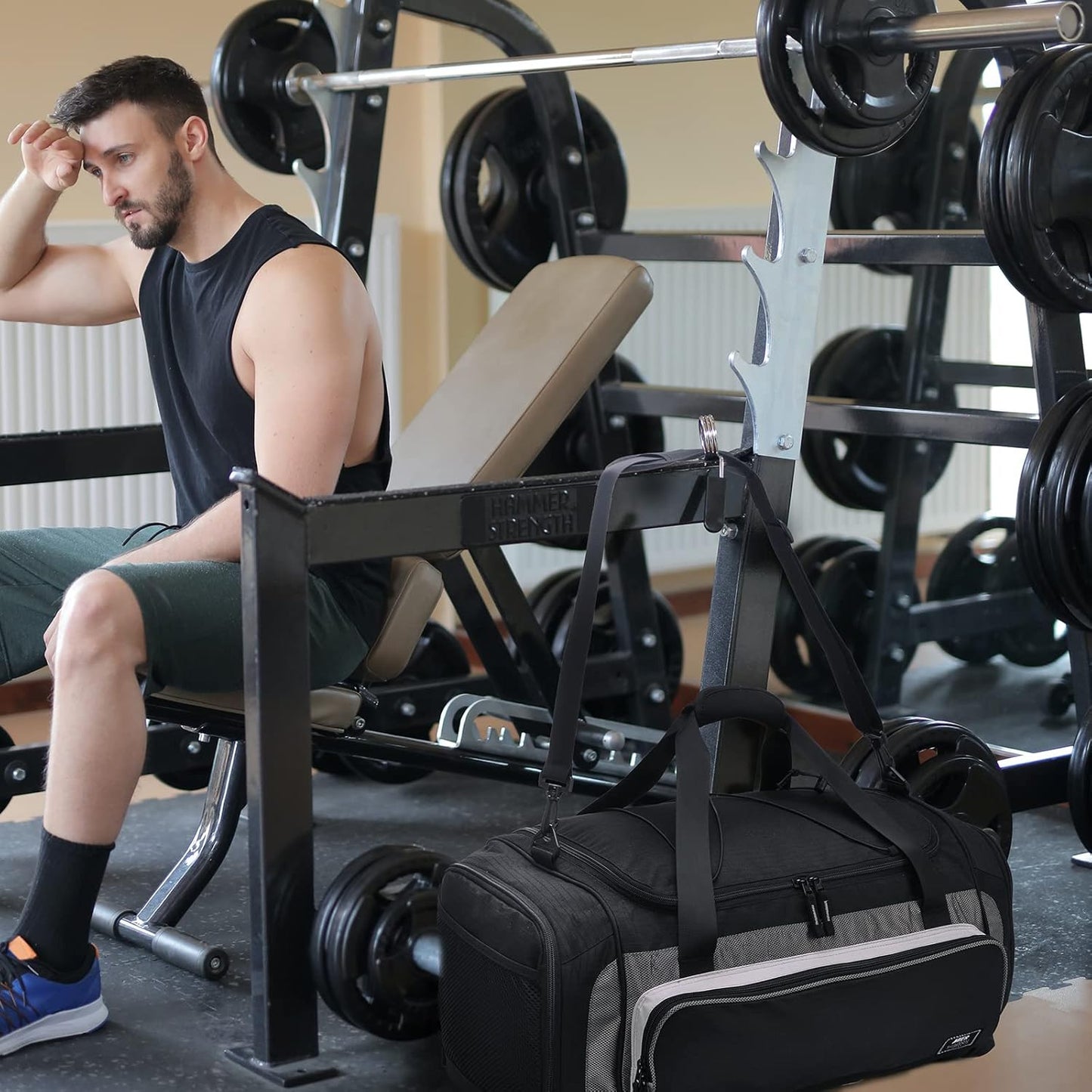 Large Duffel Bag Men'S Gym Bag with Shoe Compartment, 60L