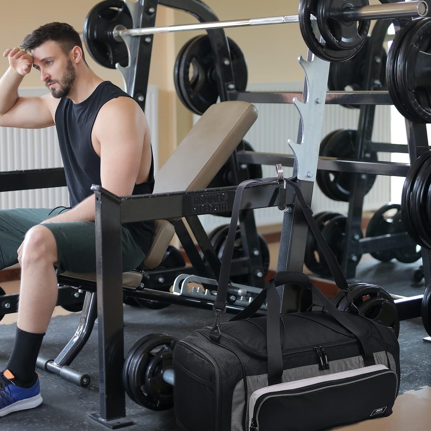 Large Duffel Bag Men'S Gym Bag with Shoe Compartment, 60L